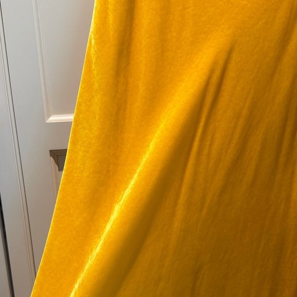 Maeve Mustard Yellow Velvet Midi Skirt - Picture 3 of 4